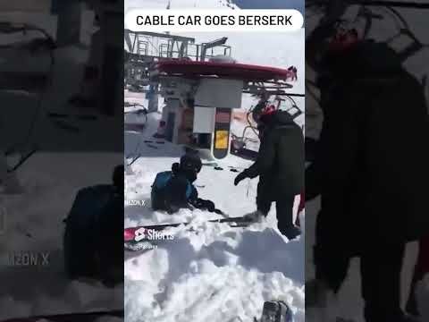 Ski Lift Has SHOCKING Malfunction