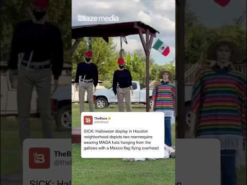 MAGA Mannequins HUNG From Gallows in Gross "Halloween Display"