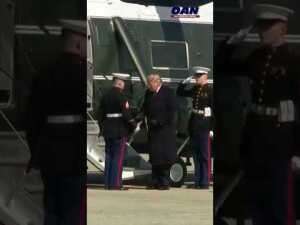 President Trump hands U.S. Marine a Presidential Challenge Coin