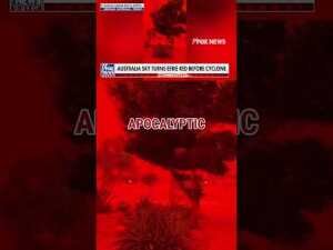 SEE IT: Australia sky turns red before cyclone #foxnews #news #shorts #australia #weather