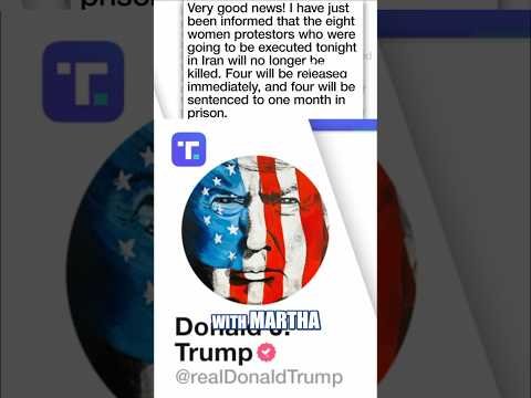 Trump announces Iran WILL NOT execute female protestors #shorts #us #Iran #WhiteHouse #Trump