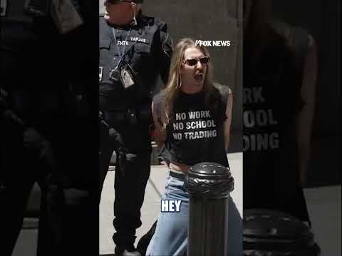 May Day agitators ARRESTED after chaining themselves to NYSE #shorts #us #news #foxnews