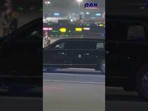 Trump’s motorcade departs Beijing Capital International Airport en route to his hotel