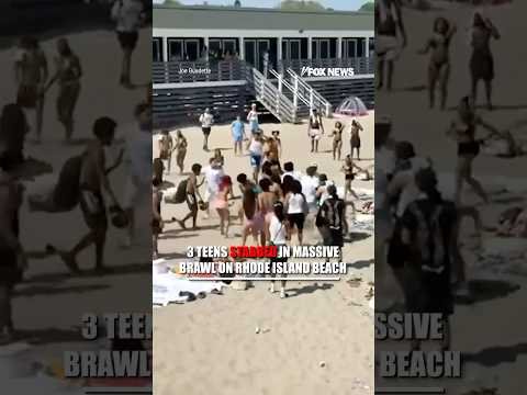 WATCH: Chaos erupts on a beach after a massive brawl turned violent #shorts #foxnews